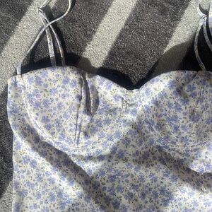 Princess Polly Floral sundress, mini dress. White and Purple. Like new! Size 4